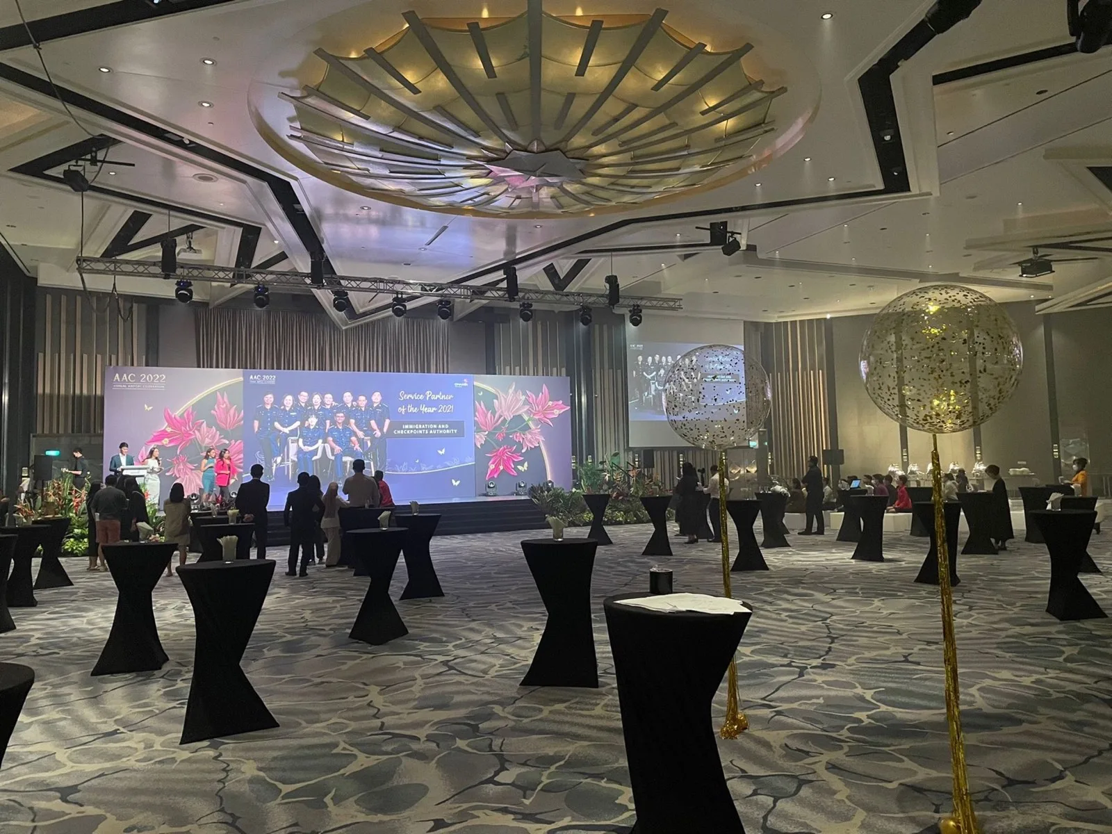 Annual Airport Celebration 2022 ballroom and stage