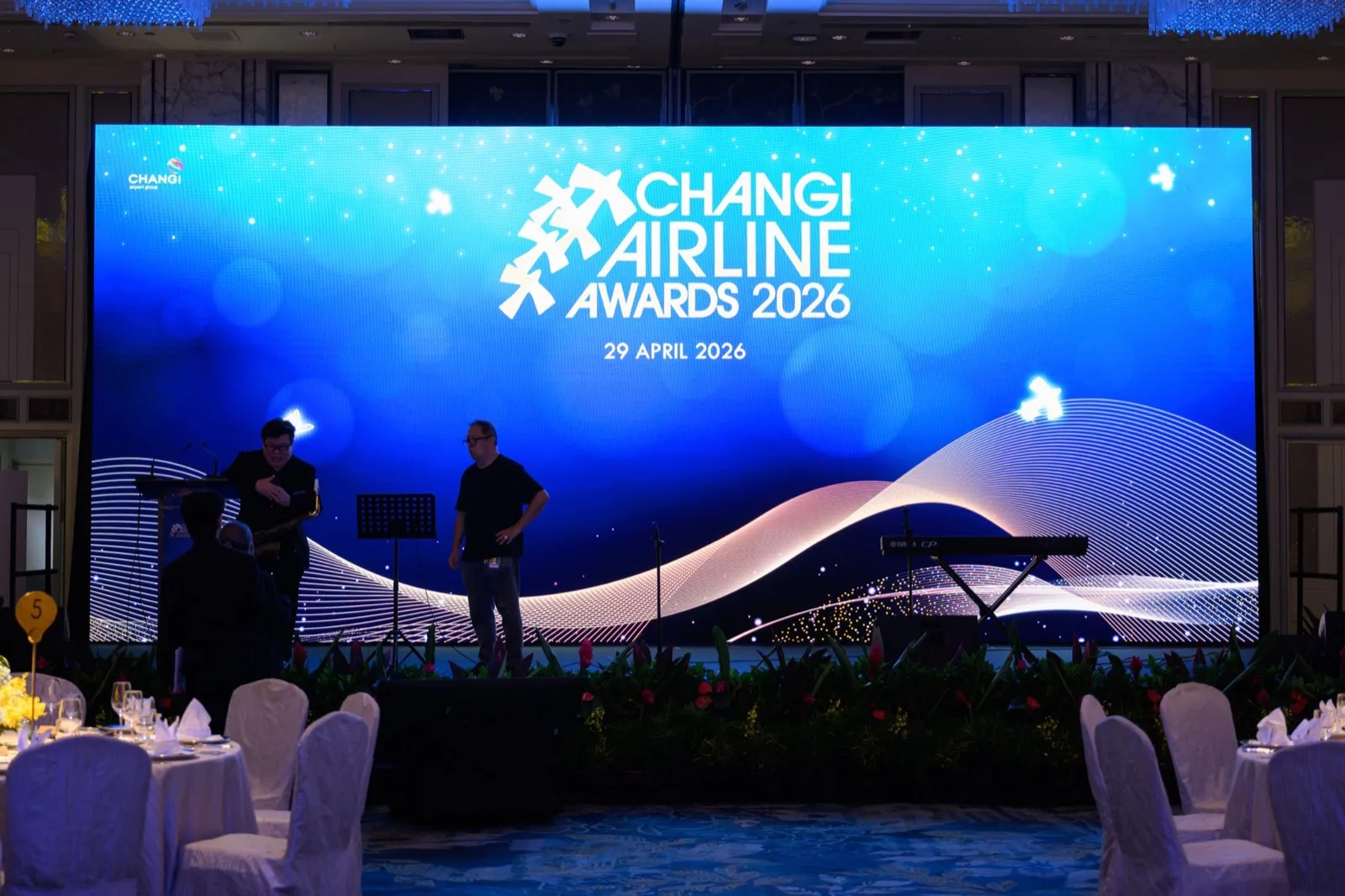 Changi Airline Awards stage before the programme begins