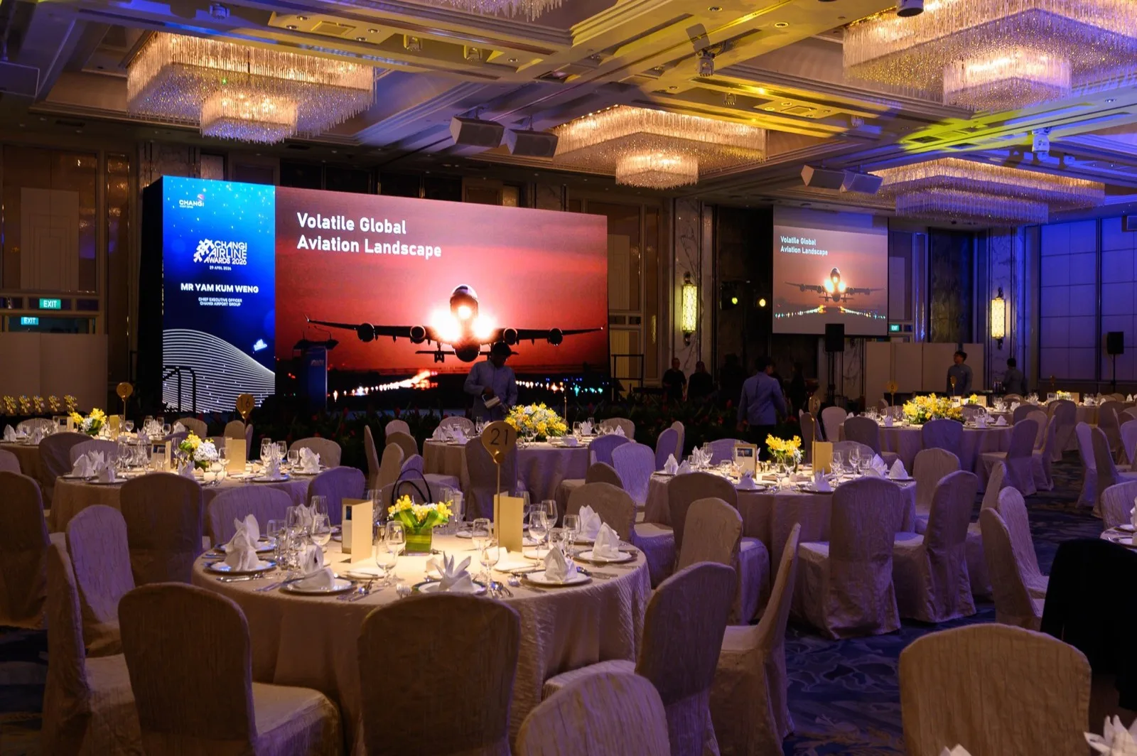 Aviation presentation displayed in the awards ballroom