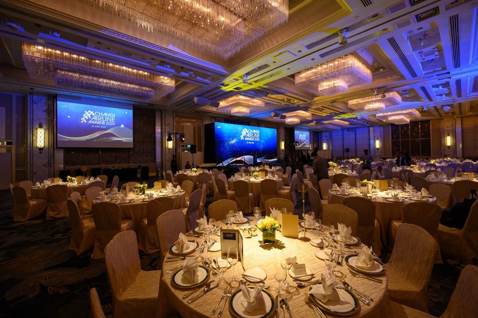 Changi Airline Awards ballroom before guest arrival