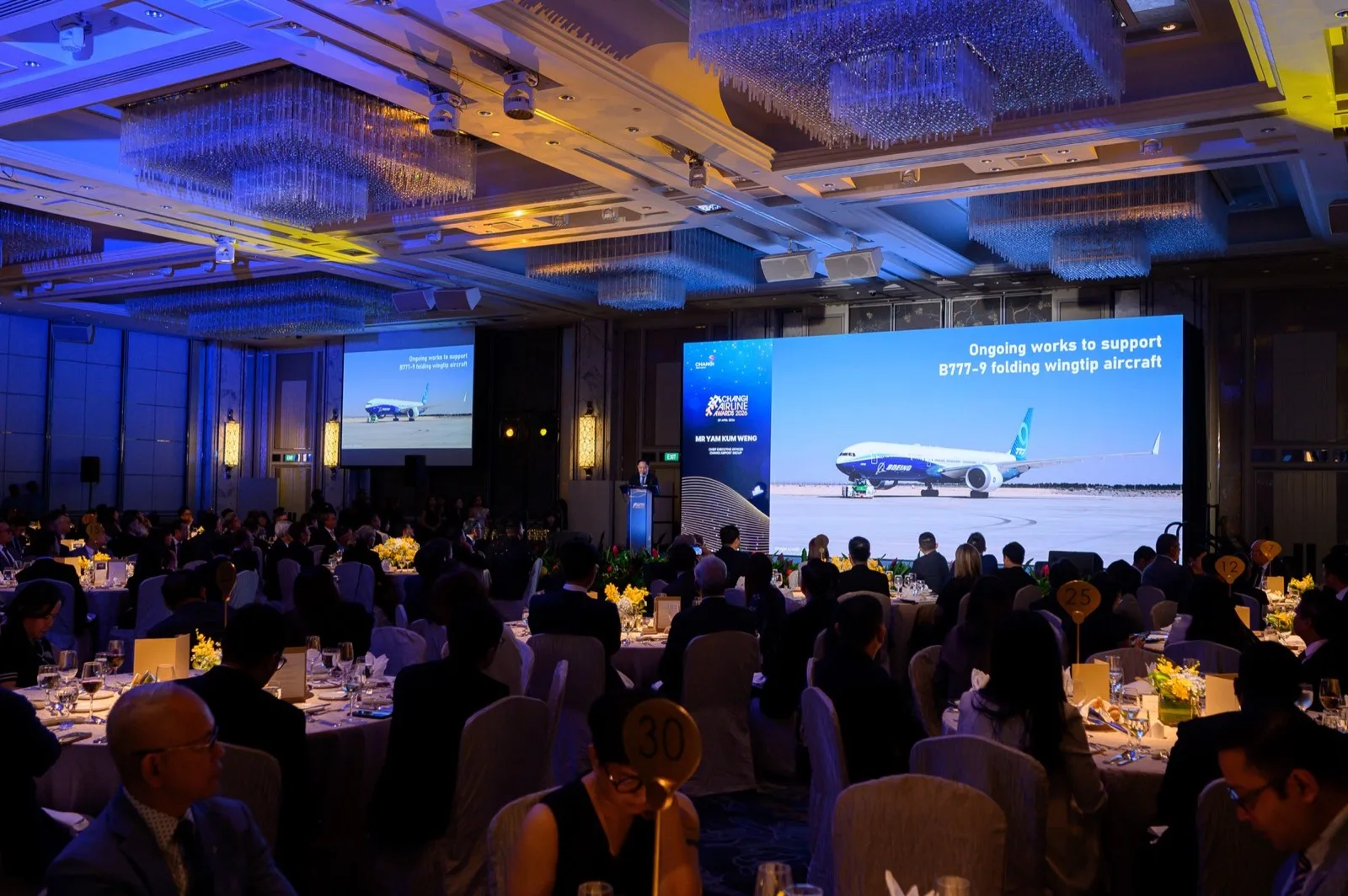 Guests viewing aviation programme content during the awards