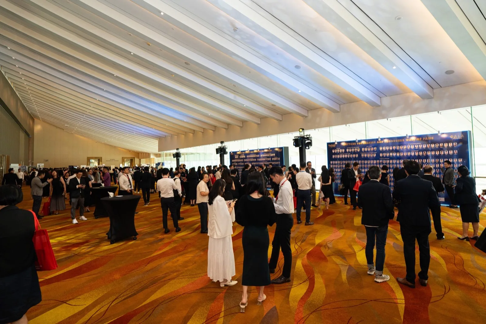 Guests gathering at the Huttons convention reception