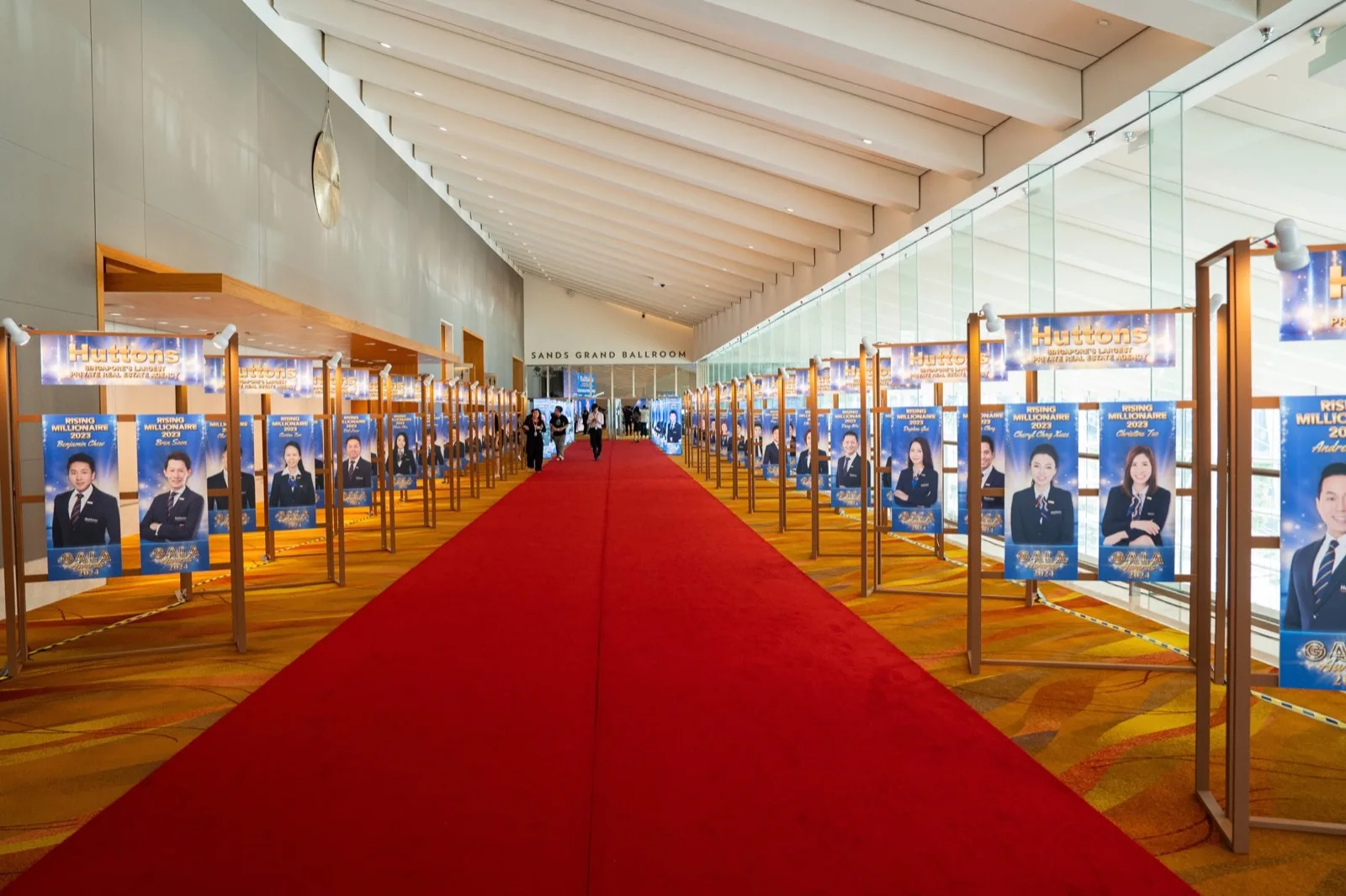 Red carpet arrival display featuring Huttons award nominees