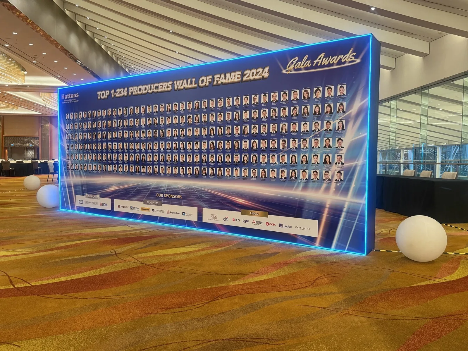Illuminated Huttons Wall of Fame installation