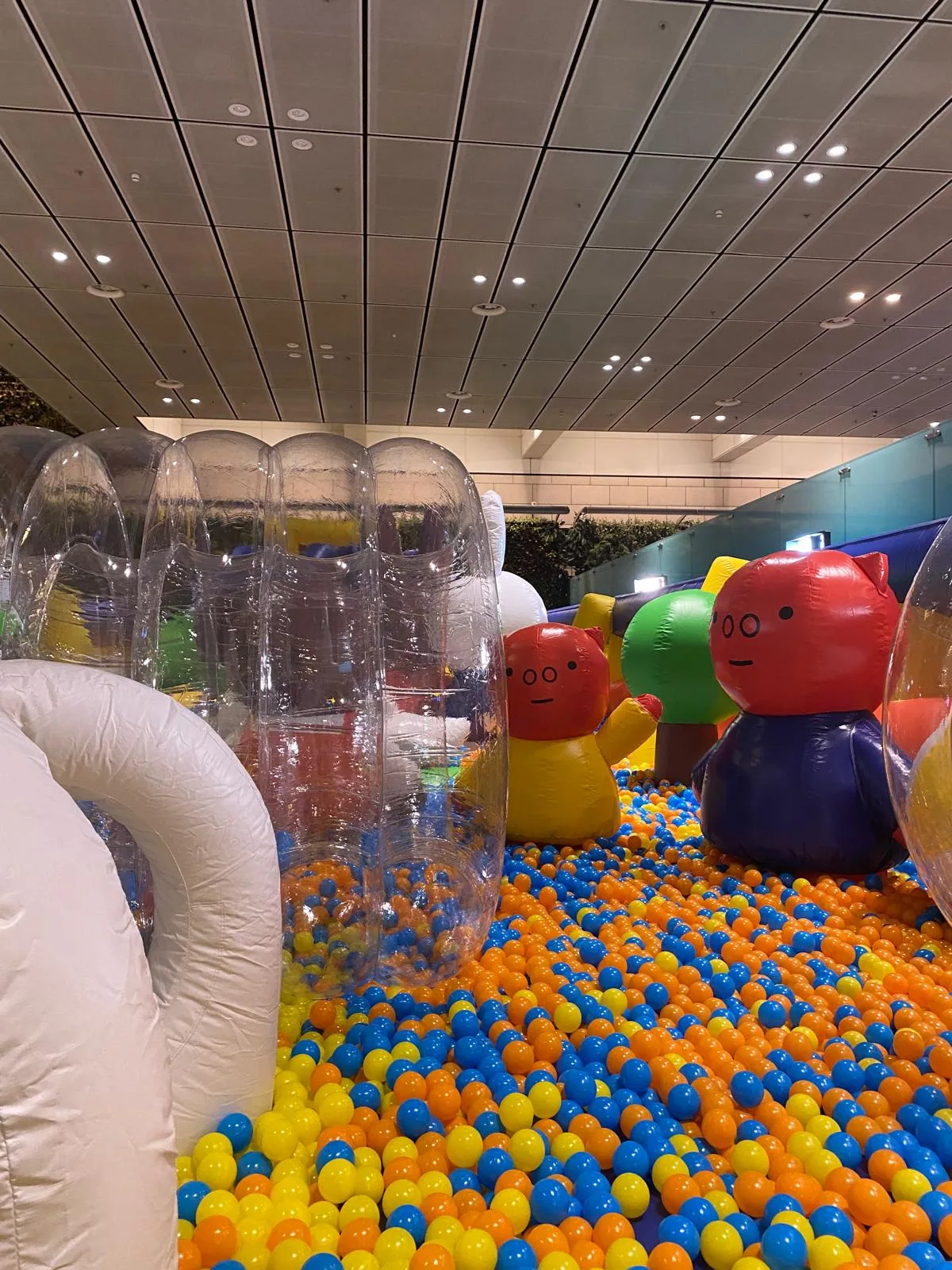 Inflatable Miffy characters inside the playground