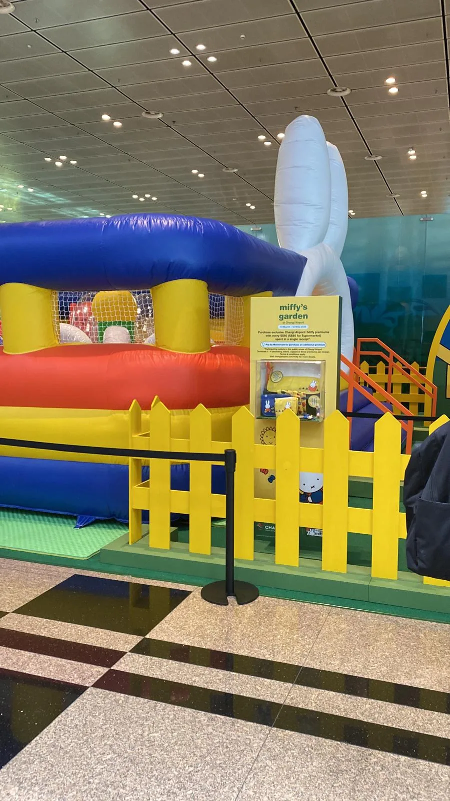 Miffy's Garden display beside the inflatable playground
