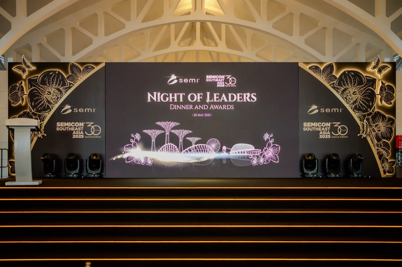 Night of Leaders dinner and awards stage