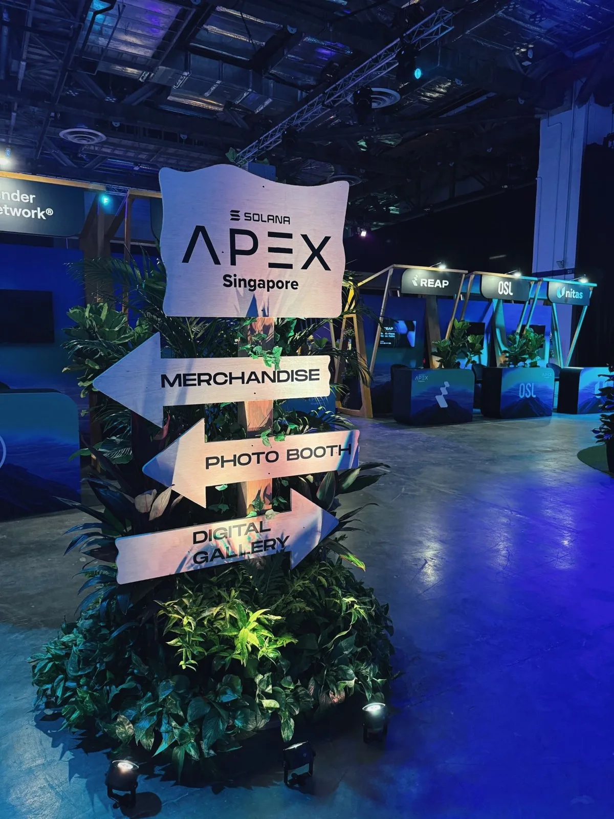 Solana Apex Singapore wayfinding display