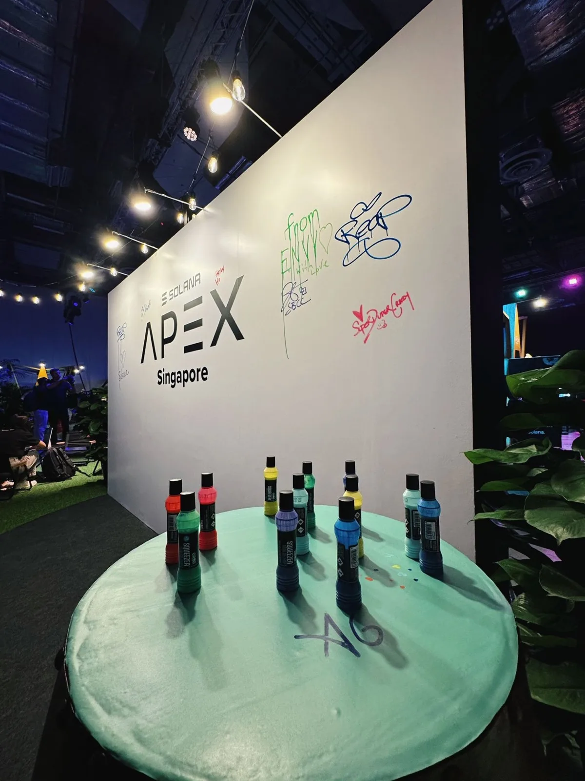 Interactive signature wall at Solana Apex Singapore